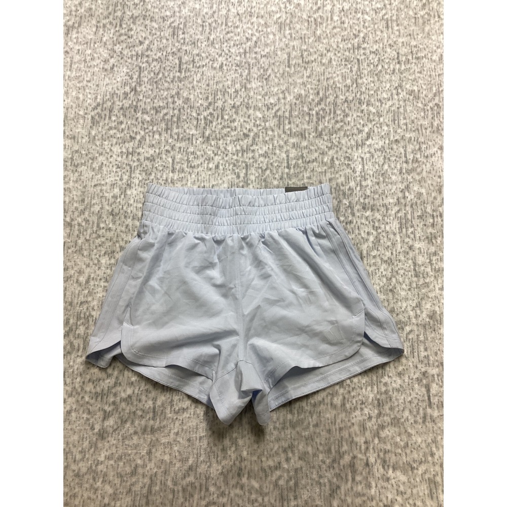 Adidas Pacer Woven High Rise Training Shorts Halo Blue Womens XS 3" Inseam NWT